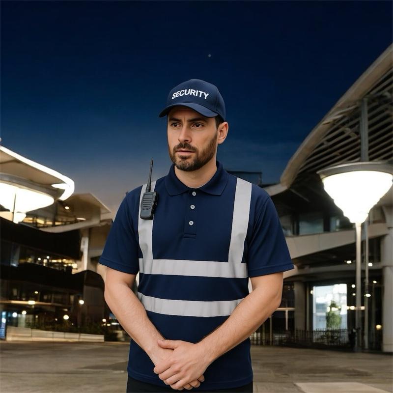 Enhanced Polo Shirt With Reflective Stripes Safety Polo Work Shirt Hi-Vis Tape Comfort Fit Moisture Wicking 100% Polyester