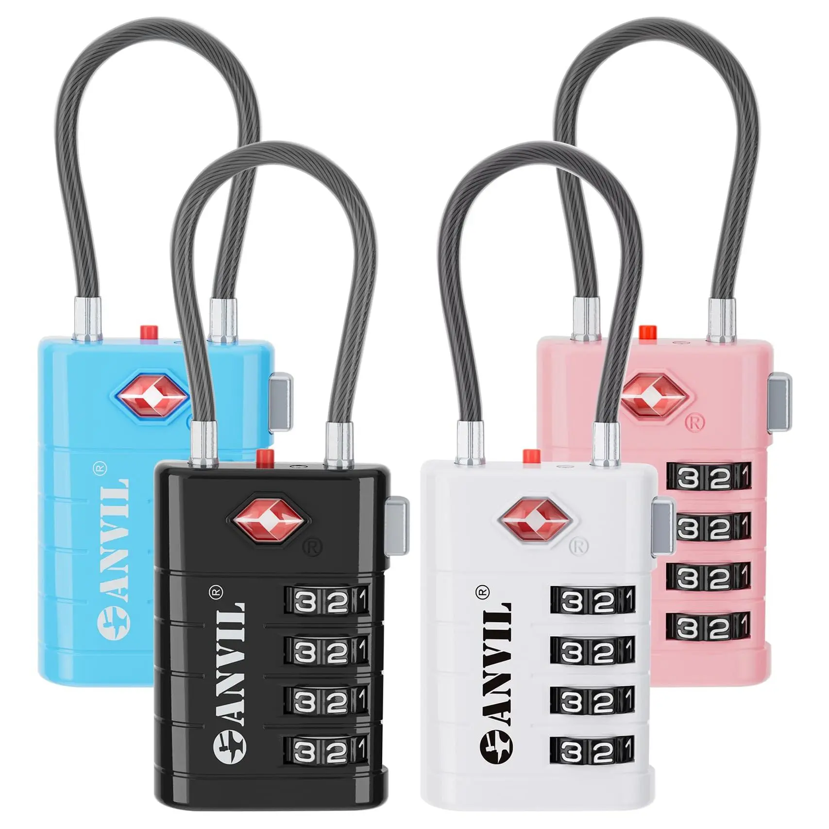 4 Digit Luggage Locks  Tsa For Advanced Tsa008 Core Alert Your Travel Lock Suitcase Lock. (4 Colors)