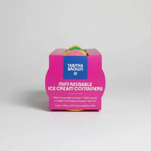 Tabitha Brown Reusable Ice Cream Storage Container – Colorful Freezer-Safe Dessert Tub