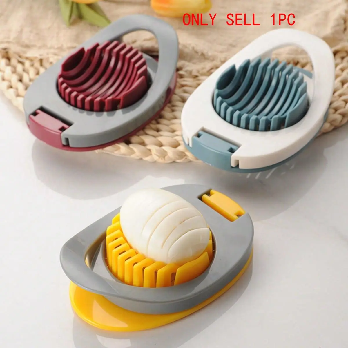 Creative Egg Slicer, Stainless Steel Wire Egg Cutter, Fruit Kiwi Strawberry Slicer, Hard Boiled Egg Slicer, Kitchen Gadget, Utensils, Kitchenware, Kitchen Cooking Accessories, Easy to Use, Durable Design