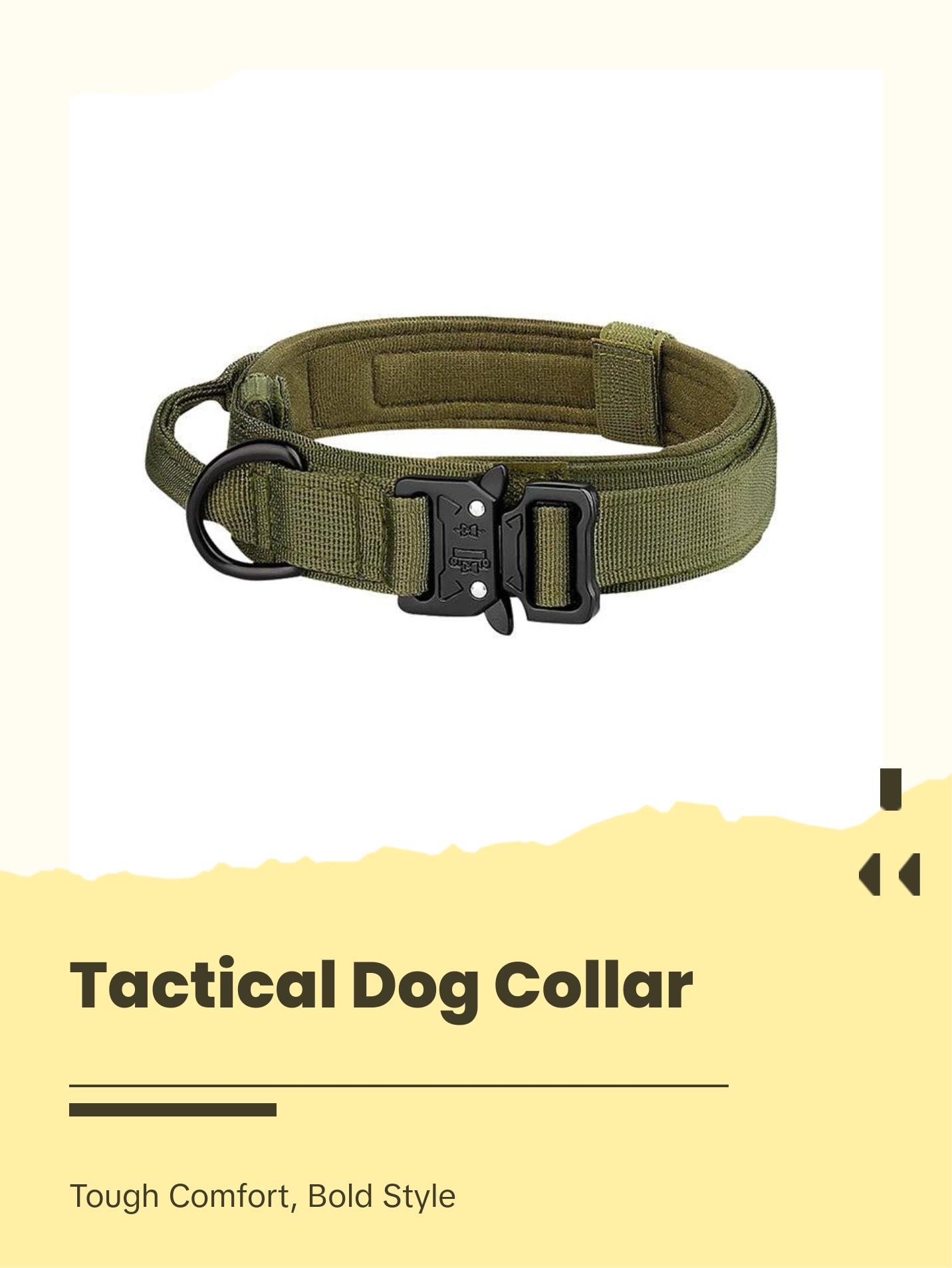 Outdoor Tactical Dog Collar with Metal Buckle for Medium/Large Dogs