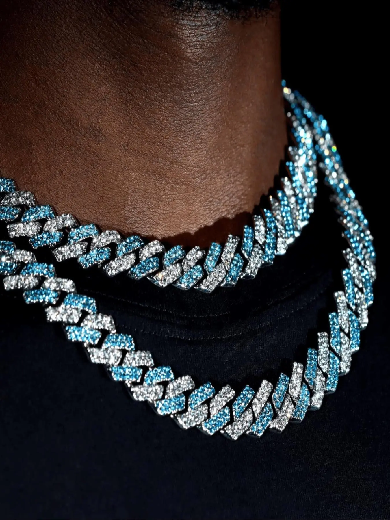 Rhinestone Decorated Cuban Chain Necklace, Punk Style Necklace for Party, Daily Decor, Trendy All-match & Exquisite Jewelry for Birthday Gift