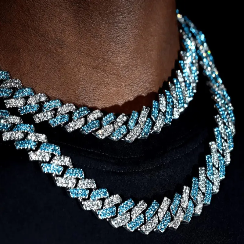 Rhinestone Decorated Cuban Chain Necklace, Punk Style Necklace for Party, Daily Decor, Trendy All-match & Exquisite Jewelry for Birthday Gift