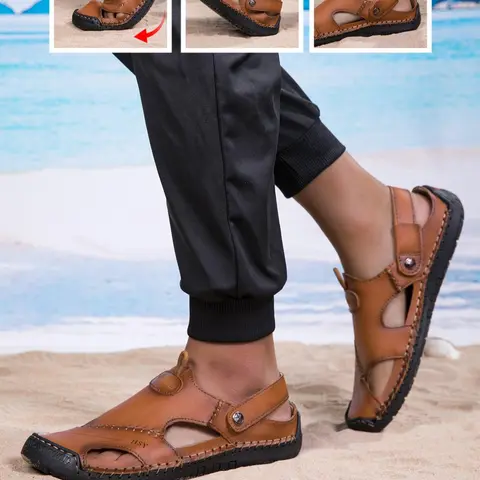 Men's Sporty Hollow Out Design Slippers, Casual Breathable Comfortable Slippers for Beach Vacation, Fashionable Slippers for Indoor & Outdoor Wear, Soft Bottom Sandals, Footwear for Beach