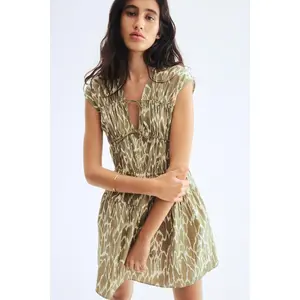 H&M Drawstring-detail poplin dress