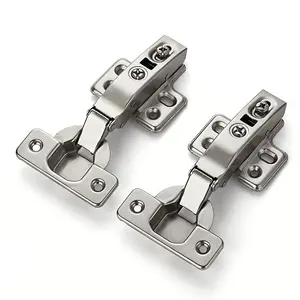 2 Pack 1 Pair European Kitchen Cabinet Hinges Soft Close Uncovered Door Heavy Duty Frameless Adjustable Concealed Cabinet Cup Hinges