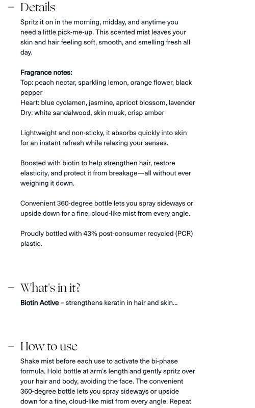 Find Comfort Body & Hair Fragrance Mist - Awaken Confidence