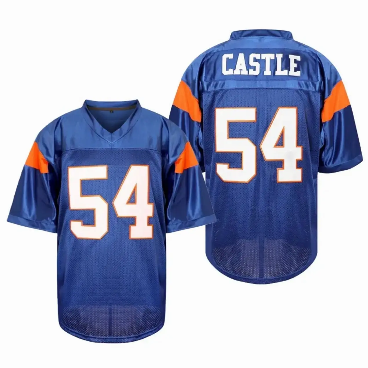 Blue Mountain State Football Jersey, Thad Castle #54 or Alex Moran #7, Breathable Polyester Mesh Fabric Top for Football Fashion, S, Find Your Man Jersey, Sporty Chic, Great For School Uniforms 71Z