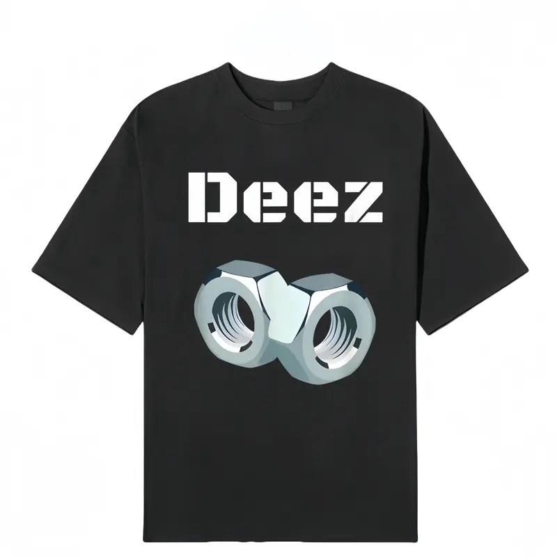 Men's Deez Nuts Graphic Cotton T-Shirt - Casual Crew Neck Short Sleeve Tee for Summer & Streetwear Style