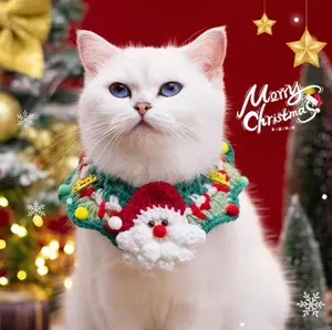 Pet Christmas Dog Cat Scarf Christmas Dog Cat Neck Christmas Dog Cat Collar Christmas Cat Dog Saliva Towel Pet Dress-Up Accessories Christmas Party