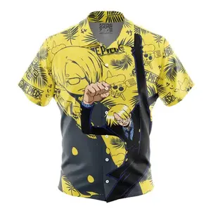 Sanji Aloha One Piece Hawaiian Shirt, Anime Style, CuteShirt, Summer Look, GiftIdea, Matching Outfit, Hawaii Vibes, Festival Fit, Beach Ready