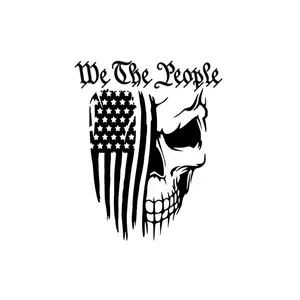 We The People - Logo Design with Skull and American Flag, Features "We The People" Text