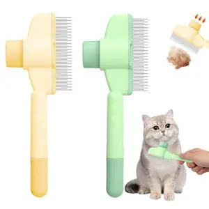 2-Pack Pet Hair Removal Comb Self-Cleaning Pet Comb for Dogs & Cats – Dual-Length Stainless Steel Teeth for Shedding, Tangles & Flea Removal |   Easy-Clean Grooming Tool for Short &Long Hair, Ideal for Cats, Dogs & Small Pets.
