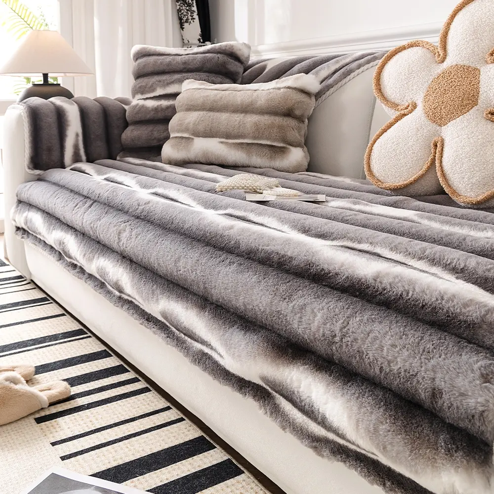 Autumn Winter Thickened Warm Sofa Cover, Sofa Slipcover, Modern Anti-Slip Design, Pet-Friendly, Bedroom Dining Room Living Room Use, Christmas Gift Idea