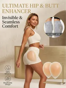 1 Pair of Silicone Butt Lift Pads, Two Size Options - Self-Adhesive Butt Lifting Pads - Washable and Reusable, Enhances Curves, Comfortable and Adjustable Fake Butt Inserts, Silicone Leg Pads for Shaping Legs