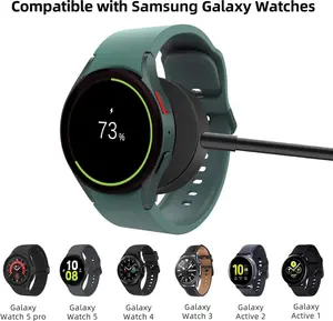 【Home + Travel Bundle】Samsung Galaxy Watch Magnetic Charger Stand + 2 Pack Fast Charging Braided Cable | Never Dead Battery Again
