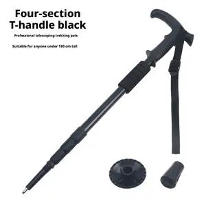 Outdoor retractable aluminum alloy travel trekking pole, outdoor walking pole