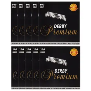 1000 "Derby Premium" Single Edge Razor Blades for Straight Razor Pack of 10