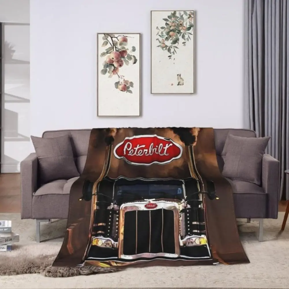 A Peterbilt Creative Inspiration Design Ultra Soft Flannel Fleece Blanket, Warm And Comfortable Living Room Blanket, Office Blanket, Sofa Decoration, Four Seasons Travel Blanket, Multi-Purpose Gift Blanket - Home Decoration Accessories tiktokshopspringglo