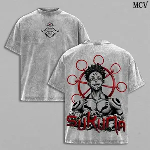 Sukuna Tee Washed / Hoodie Washed – Jujutsu Kaisen Execution The Movie Culling Game Arc Vintage Oversized Heavy Cotton Double Printed Anime Manga T-Shirt & Hoodie, Retro Unisex Streetwear Graphic Top, Ryomen Sukuna’s Vessel Curse King Edition, JJK Japanes