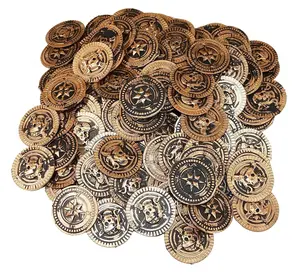 🏴‍☠️ 144pc Rustic Pirate Coins – Vintage Worn Look!