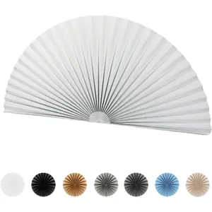 Arch Window Pleated Blinds Half Circle Window Shades Cordless Non-Woven Self Adhesive Shades Half Moon Round Window Cover Easy to Cut & Install