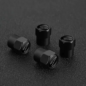 For Jaguar 4pcs Metal Car Wheel Tire Valve Stem Cap, Airdust Cover for Xf Xj Xfr Xkr S-Type F-Type X-Type F-Pace I-Pace