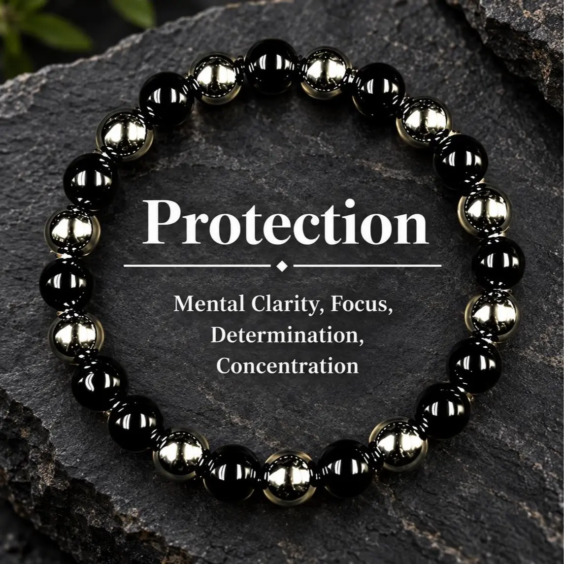 Natural Crystal Bracelet - Natural Crystals Infused for Mental Clarity, Focus, Determination, Concentration, Healing Energy - Adults' Jewelry Gift for Valentine, Anniversary, Birthday