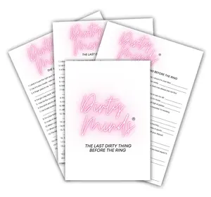 TDC Games Dirty Minds Bachelorette Party Games for Adults, Bridal Shower Games Quiz with Naughty Clues for 25 Guests