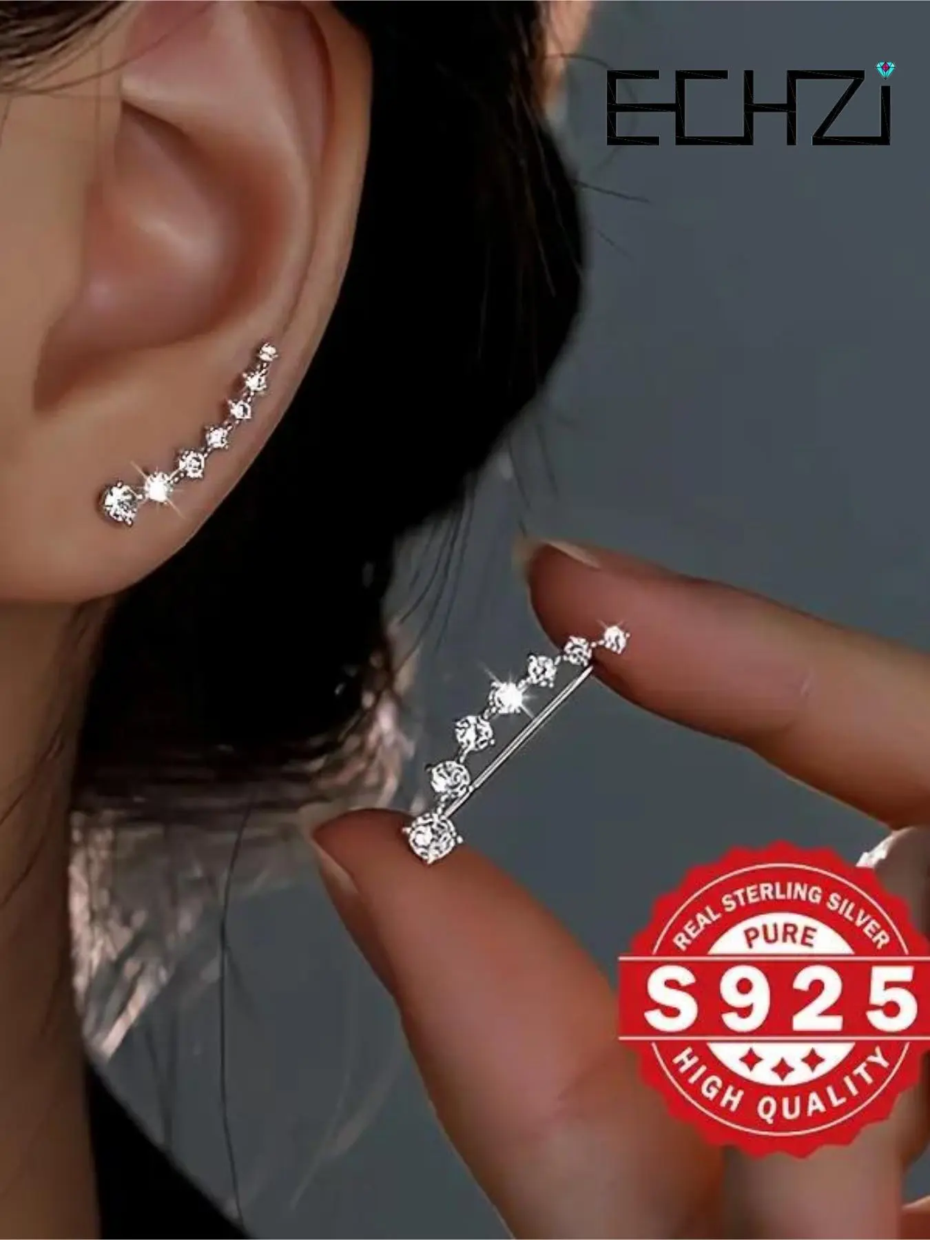 925 Sterling Silver Star Design Earrings, High Quality Earrings, Good Earrings, Elegant Jewelry for Women for Party, Daily Clothing Decor, Trendy Jewelry for Birthday Gift, Pretty Studs, Fine Studs