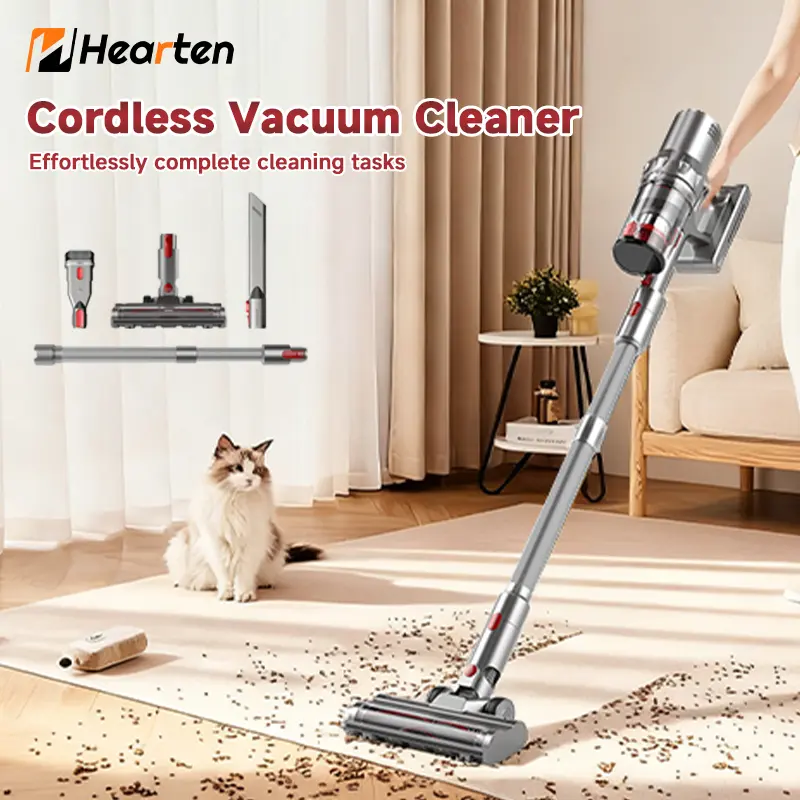 Hearten  Cordless Vacuum: Robot Vac & Mop, Carpet Cleaner, Pet Groomer, Car Vac. Strong Suction, Long Battery, Multi-Speed. Cleans Carpet, Hard Floor, Tile, Sofa, Pet Hair & Car. Whole Home + Car. Powerful Vacuum Home Cleaning Machine steam cleaner, Multi
