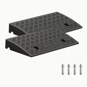 2pcs portable step ramp, slope pad  Heavy-Duty & 100% Anti-Slip for Curbs, Garages, Doorsteps, Various Other Scenarios