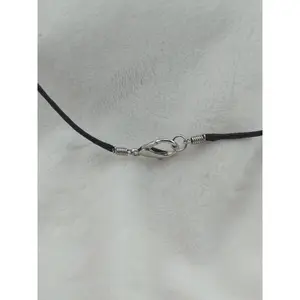 Black waxed cotton cord necklace