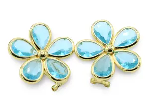 Aquamarine Flower Earrings - Elegant Flower Design, Lightweight and Durable, Perfect for Any Occasion