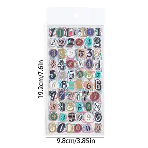 Letter Number Stickers Set, 6 Pieces Vintage Capital & Small Letters, DIY Cartoon Handmade Decals, Decorative Stickers, Cross-Border Use, Creative Craft Supplies