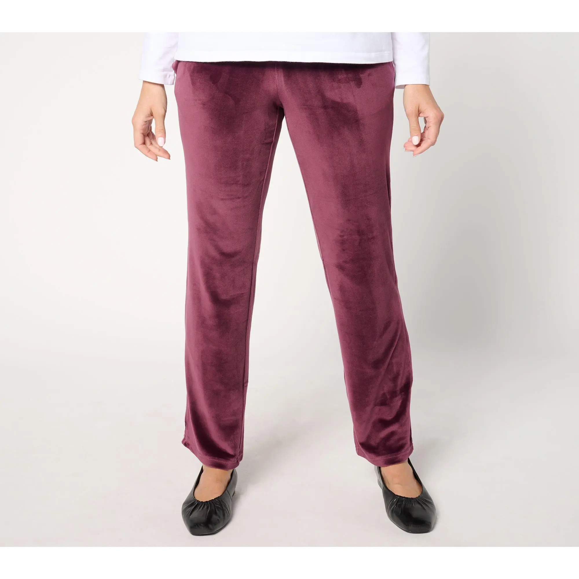 Belle by Kim Gravel Petite Belleour Straight-Leg Pull-On Pants