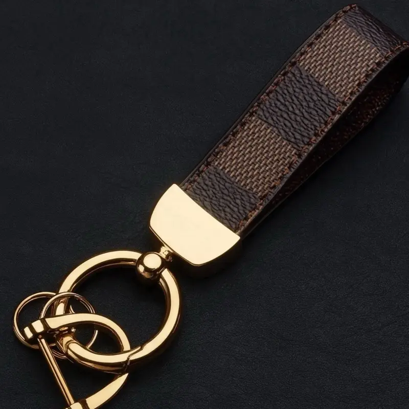 Aesthetic Brown Checkered Keychain  #KeychainLove