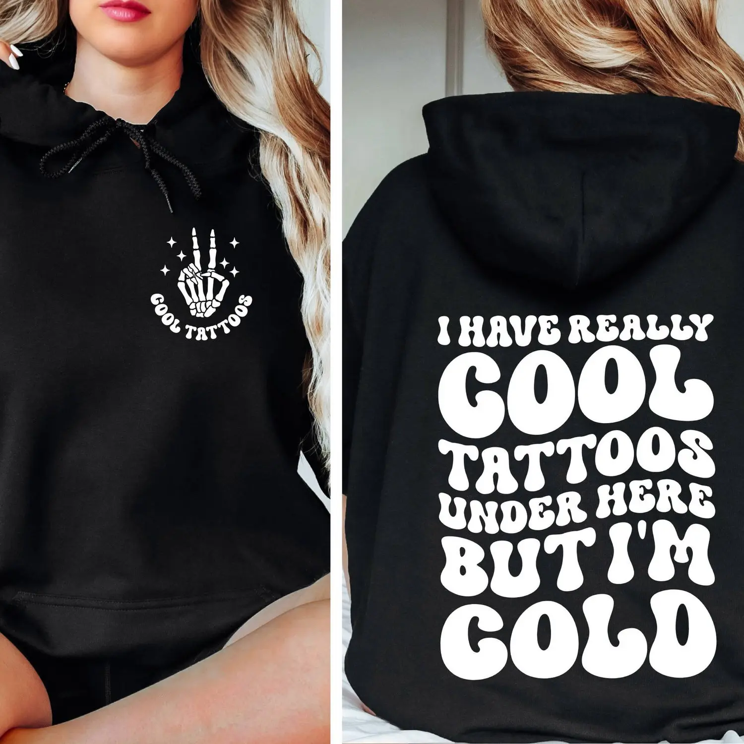 I Have Really Cool Tattoos Under Here but I'm Cold Hoodie, Tattoos Hoodie, Tattoo Artist Gift, Tattoo Lover Hoodie, Funny Tattoos Skull