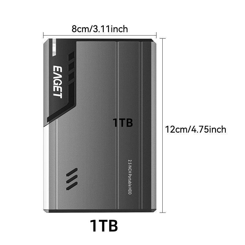 EAGET 2.5 Ultra Slim Portable HDD USB 3.0 For PC/Mac/Laptop External Hard Drive