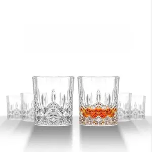 2pcs European Crystal Whiskey Glasses, Vintage Glass Wine Cups, Elegant Glass Liquor Cups, Water & Beer Glasses, Perfect for Parties