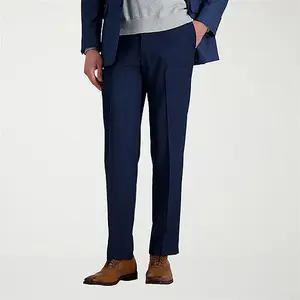 Mens Straight Fit Dress Pants Flat Front Stretch Wrinkle Free Business Casual Work Slacks