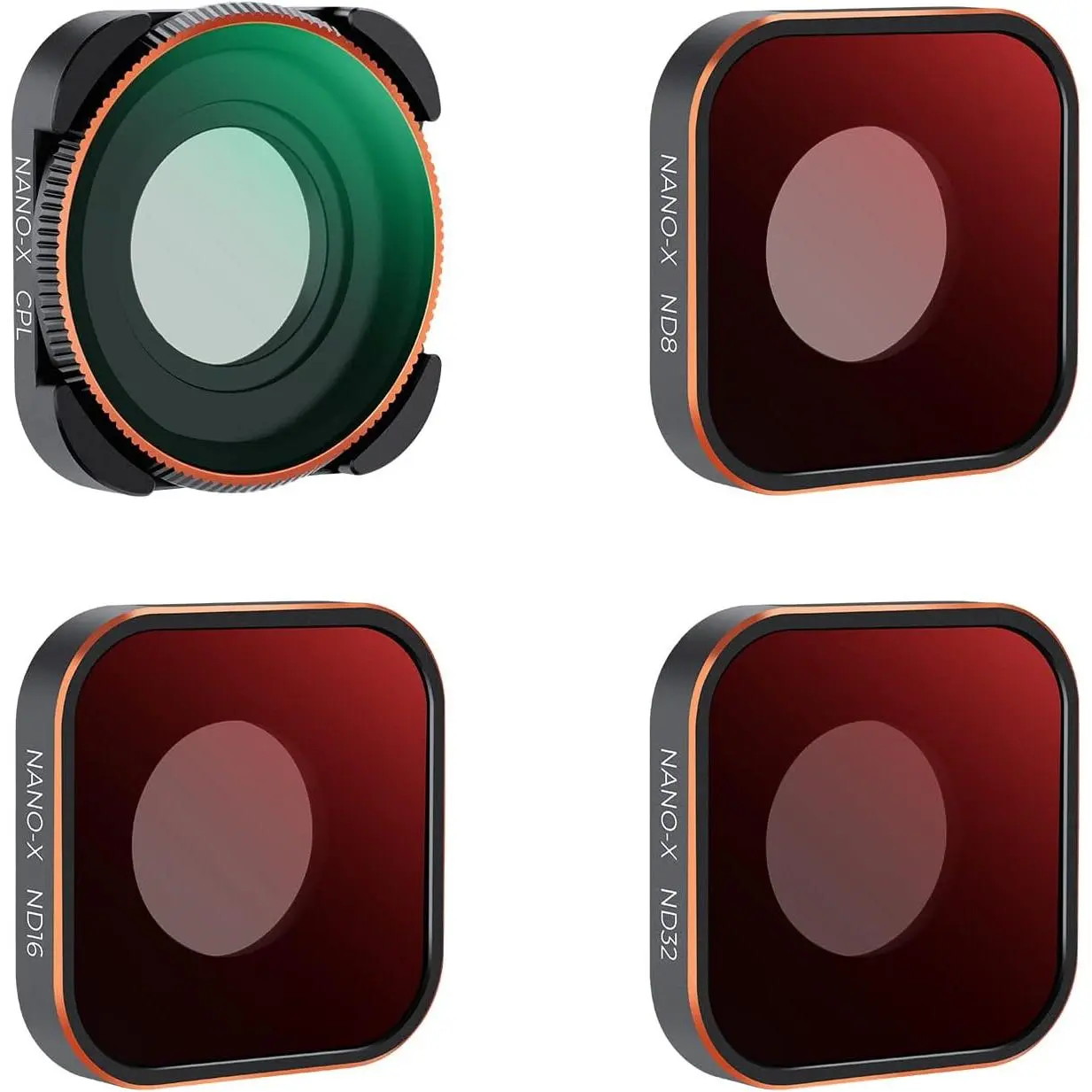 K&F Concept 4-Pack Crystal Photographic Kit – ND8, ND16, ND32, CPL – Protective Camera Lens Accessories Compatible with GoPro Hero13/12/11/10/9 Black