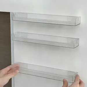 3 Transparent Plastic Wall Shelves, Wall Mounted Organizer, No-Drill Adhesive Installation, Easy-To-Install Multi-Purpose Storage for Figurines & Home Decor