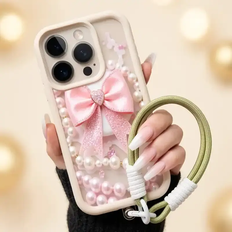 Phone Case: with Lanyard Gao Zhu Pink and Golden Butterfly Painted TPU Drop-Proof Full-Coverage Precision Protective Case, for iPhone Samsung 17 16 15 14 Pro Max 13 12 11 XR XS Plus Air Galaxy S25 S24 S23 S22 A71 A56 A55 A54 A53 A52, Accessories, Smartpho
