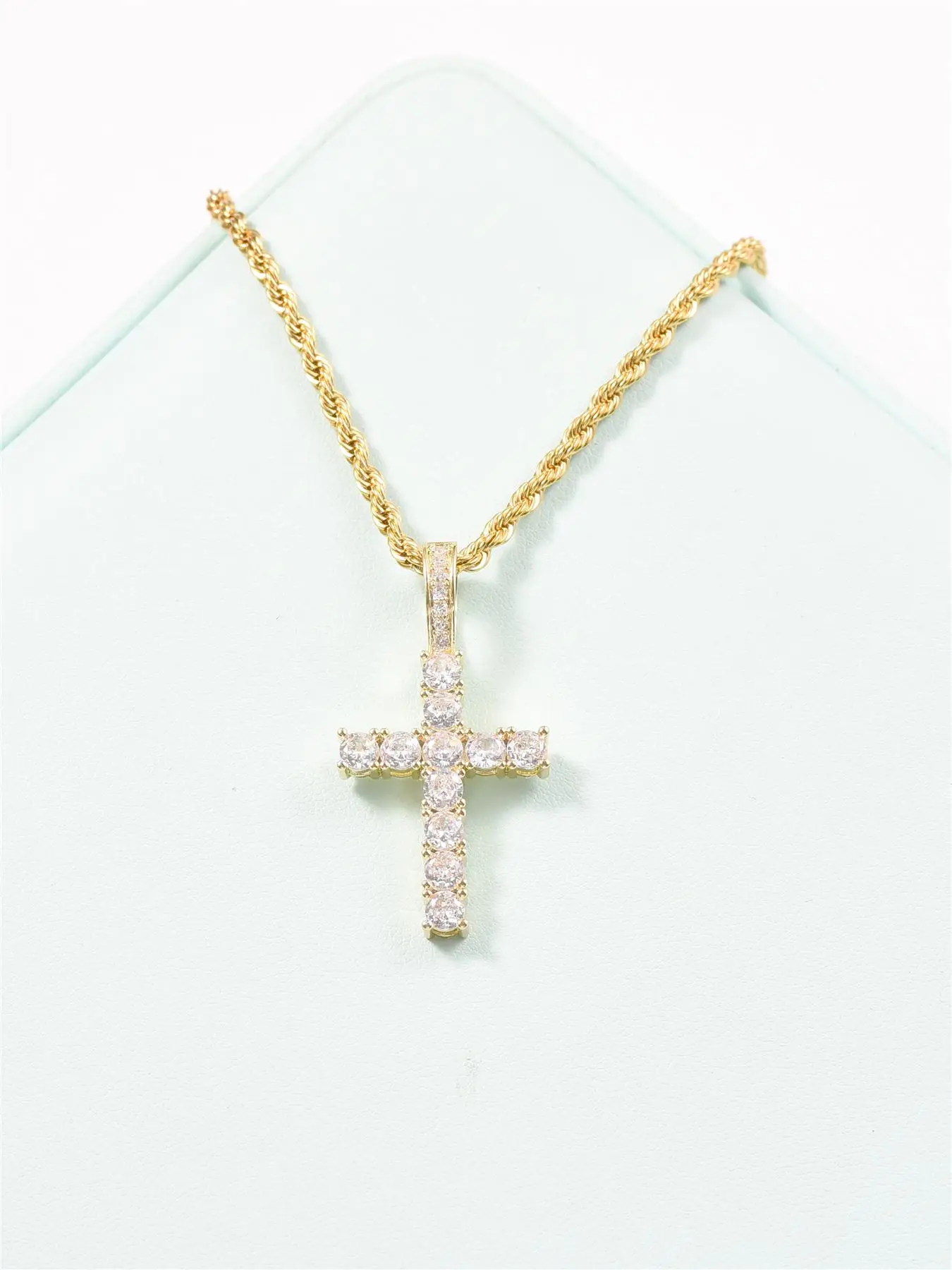 Fashionable Street Trend Rhinestone Cross Pendant Matching Necklace, Chic Trendy Mexican Necklace, Iced out Jewelry & Goth Accessories for Men and Wom