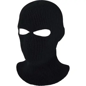 2-Hole Knitted Full Face Cover Ski Neck Gaiter, Winter Balaclava Warm Knit Beanie for Outdoor Sports