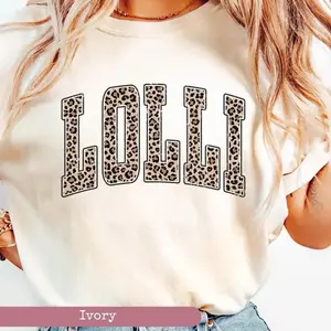 Comfort Colors Leopard Lolli Shirt, Lolli T-Shirt, Lolli Tee, Cute Lolli Shirt, Grandma Gift, Grandmother Shirt, Grandma Mimi Gigi -DarkFlex