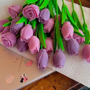 Handmade Tulip Candle Bouquet (Lilac & Pink Tones)