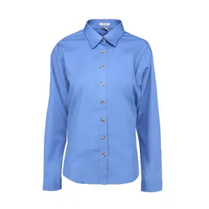River's End Womens Ezcare Woven Long Sleeve Button Up Shirt Casual Tops Casual - Blue