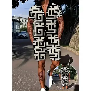 Men's casual short-sleeved shirt and shorts set - lightweight and comfortable, suitable for summer wear GARMENTARY